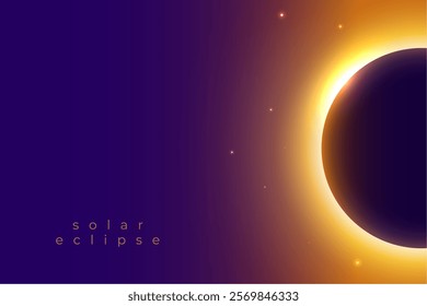 elegant solar eclipse banner with bright beam effect vector