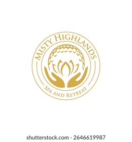 Elegante e calmante design do logotipo do centro de spa simbolizando relaxamento, bem-estar e rejuvenescimento. Perfeito para spas, retiros de bem-estar, clínicas de massagem e marcas holísticas de saúde.
