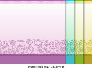 Elegant and sophisticated floral vector backgrounds in four colour variations.