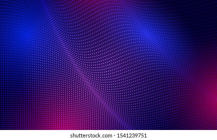 Elegant sound waves particles background vector 