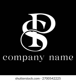 Elegant SP monogram logo with stylized typography, perfect for modern fashion, studio, or branding design.
