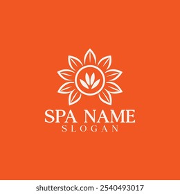 Elegant Spa Logo with Lotus Flower and Flame Elements