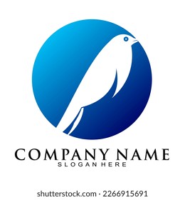 Elegant sparrow silhouette icon logo