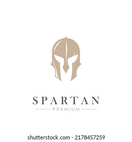 Elegant spartan protective helmet illustration logo