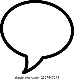 Elegant Speech Bubble Line Art for User Interfaces