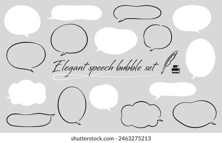 Elegant speech bubble set gray background ver.