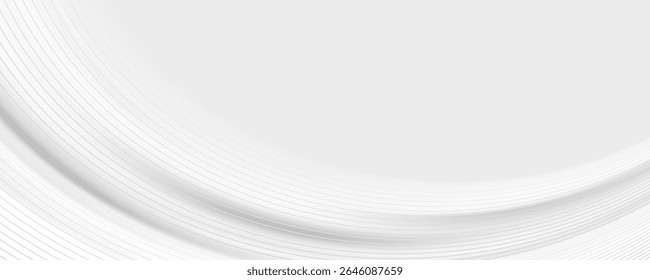 Velocidade elegante futurista alta tecnologia swoosh onda fundo fluxo. Padrão de fumaça suave abstrato cinza suave moderno layout suave. Ilustração vetorial