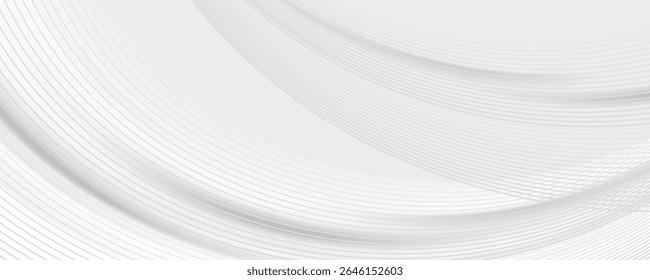 Velocidade elegante futurista alta tecnologia swoosh onda fundo fluxo. Padrão de fumaça suave abstrato cinza suave moderno layout suave. Ilustração vetorial