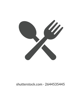 Elegant Spoon Fork Crossed Icon Illustrating Dining Experience and Food Service