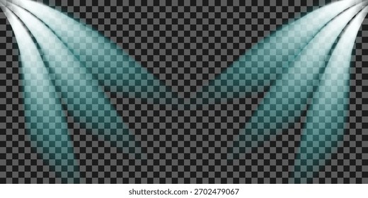 Elegante efeito holofote com um fundo transparente perfeito para adicionar um toque de drama e foco para seus projetos EPS vetor
