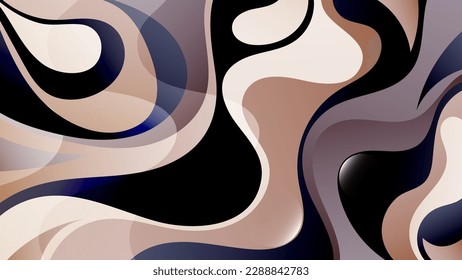 Elegante fondo manchado. Superficie variada de formas beige-grises lisas y onduladas. Vector.