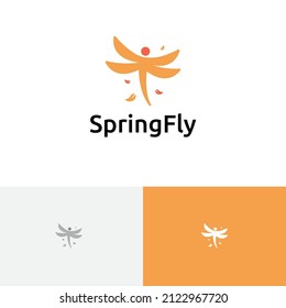 Elegant Spring Dragonfly Insect Wings Fly Nature Simple Logo Idea