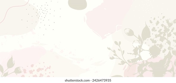 Elegant Spring Floral Background: Delicate Pink and White Flowers Pattern, Soft Botanical Textures, Modern Wedding Invitation Frame with Pastel Blooms