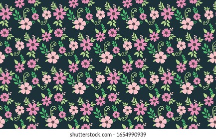 Elegant spring flower, with leaf and flower pattern background modern design.