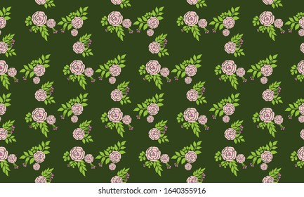 Elegant spring flower pattern background, with leaf floral cute design.