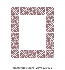 Elegant square frame with an intricate organic pattern in muted earthy tones. Decorative border is perfect for invitations, branding, packaging and posters
