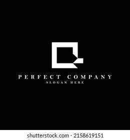 Elegant square frame isolated on black background. Luxury logo for company, product, brand, and corporation.
