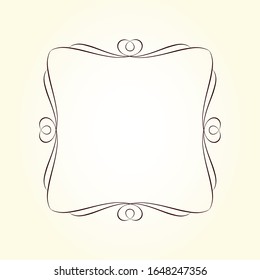 Elegant square frame in thin lines.