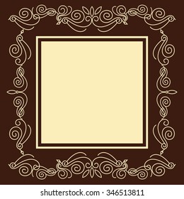 Elegant Square Frame Vector Template Stock Vector Royalty Free Shutterstock