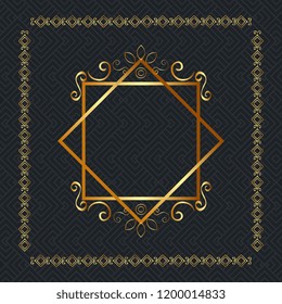 elegant square golden frame