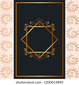 elegant square golden frame