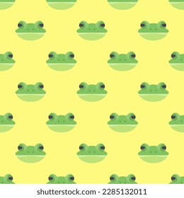 Elegant square tile decorated with a vibrant animal engraving. Seamless pattern with frog on hunter green background. Design for a greeting card featuring an animal.