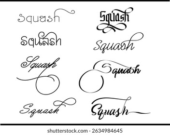 Logotipos elegantes del monograma de la calabaza con la caligrafía artística y los estilos del emblema, logotipos y monogramas hechos a mano de la tipografía de la calabaza