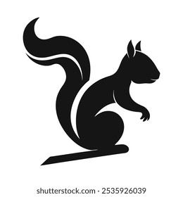 Elegant Squirrel Silhouette - Stylish Modern Vector Art