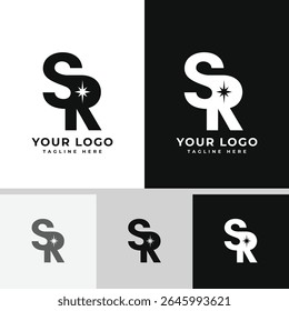 Elegant SR Lettermark Star Logo Design