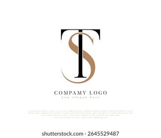 Elegant ST Monogram Logo for Corporate Branding