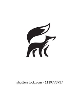 elegant stand fox art logo