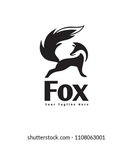elegant stand fox logo with confident