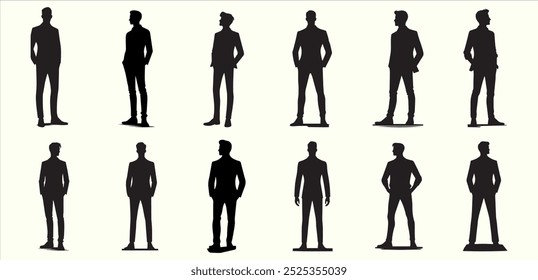 Elegant Standing Man  Full-Body Silhouette