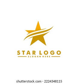 elegant star logo icon vector template, golden star logo