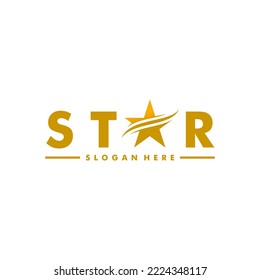 elegant star logo icon vector template, golden star logo