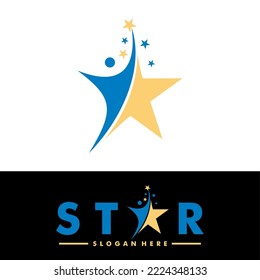 elegant star logo icon vector template, golden star logo