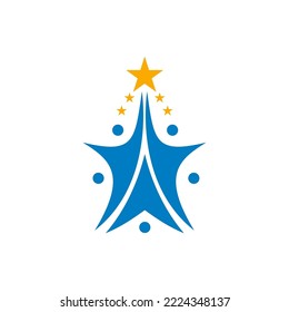 elegant star logo icon vector template, golden star logo