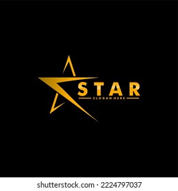 diseño vectorial de logotipo de estrella elegante, logotipo de estrella dorada