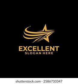 Elegant Star logo vector. Excellent star business logo design concept. Luxury gold star design template