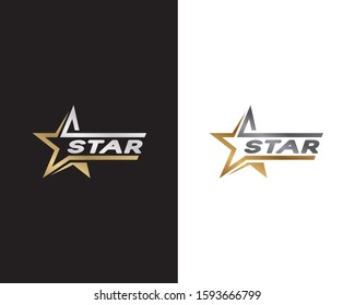 elegant star logo vector, luxury gold star design template