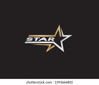 elegant star logo vector, luxury gold star design template