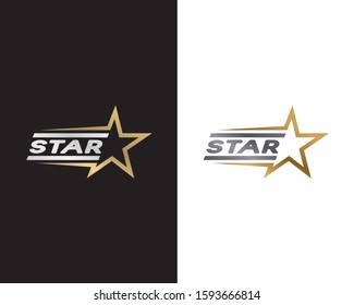 elegant star logo vector, luxury gold star design template