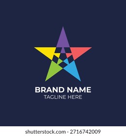 Vector elegante del logotipo de la estrella, Plantilla lujosa del diseño de la estrella de oro