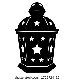 Ilustração elegante do vetor da lanterna estrelada