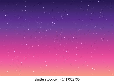 The Elegant stars in the colorful rainbow sky 