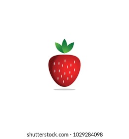 Elegant strawberry fruit logo template