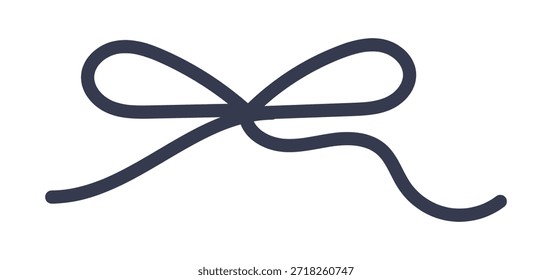 Eleganter Streichbogen mit gepflegten Schleifen und dekorativer Knotenbindung, ideal für Geschenkverpackungen, Ferienverpackungen, Kunsthandwerk, Hochzeitseinladungen oder festliches Dekor auf weißem Hintergrund, flache Vektorgrafik.
