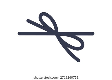 Eleganter Streichbogen mit gepflegten Schleifen und dekorativer Knotenbindung, ideal für Geschenkverpackungen, Ferienverpackungen, Kunsthandwerk, Hochzeitseinladungen oder festliches Dekor auf weißem Hintergrund, flache Vektorgrafik.
