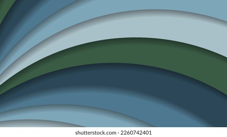 Elegante fondo artístico a rayas en colores fríos. La superficie está formada por franjas multicolor lisas superpuestas. Plantilla para los proyectos. Vector.