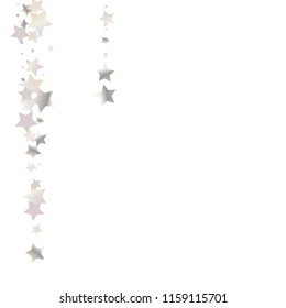 Elegant striped background. Stripes from random stars.  Isolated gradient stellar elements. Pearl nacre gloss. Iridescent glitter festive celebration vector template for decoration